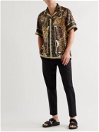 Dolce & Gabbana - Camp-Collar Printed Silk-Twill Shirt - Brown