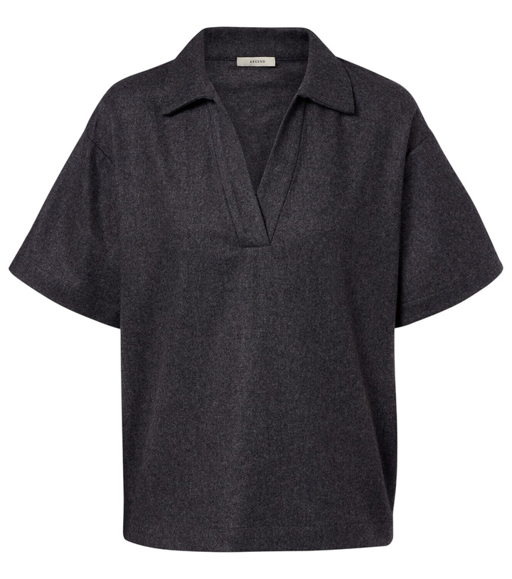 Photo: Asceno Modena wool and cashmere flannel polo shirt