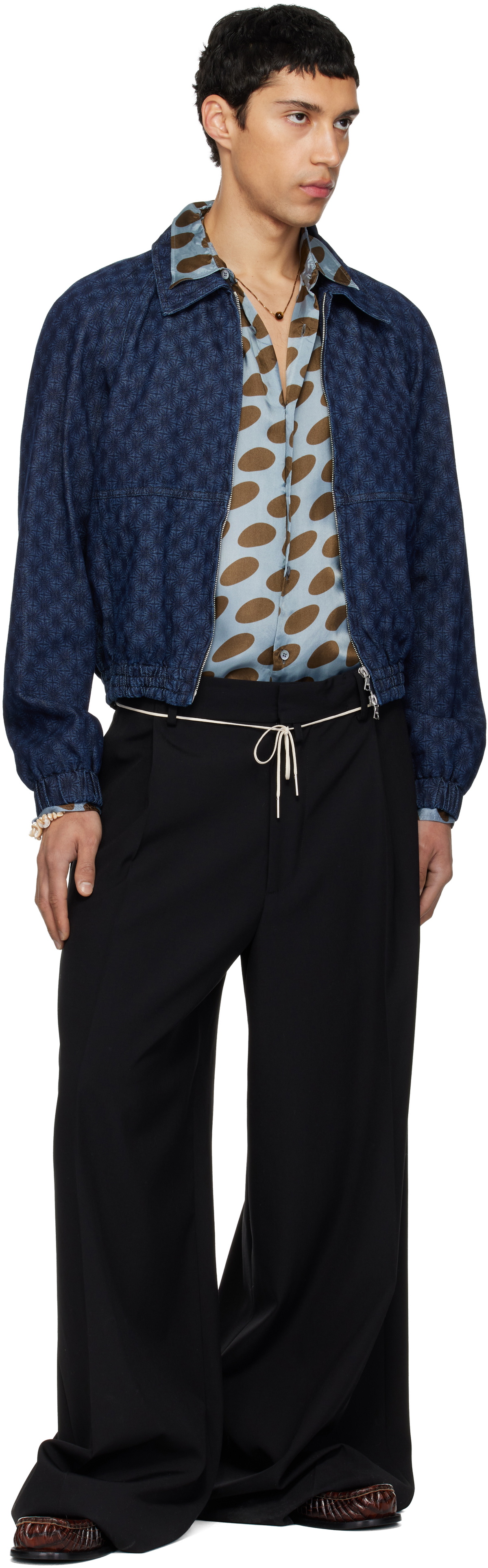 Dries Van Noten Navy Vinnys Denim Jacket