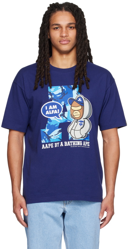 Photo: AAPE by A Bathing Ape Blue Theme T-Shirt