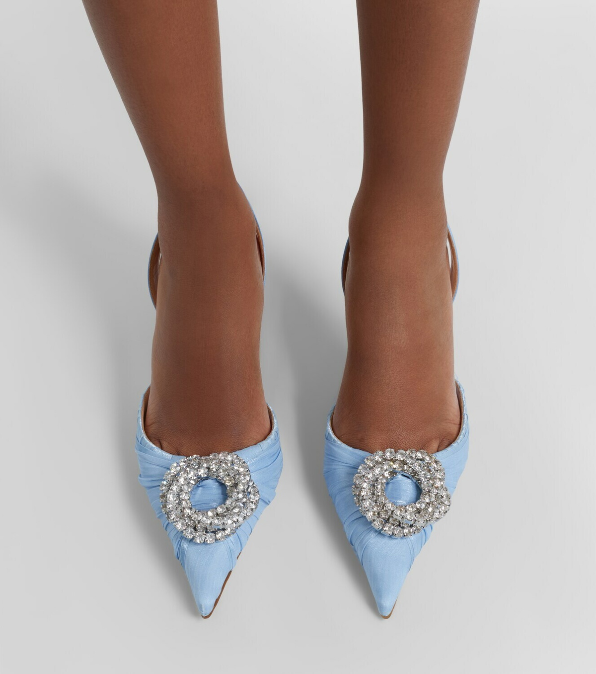 Mach & Mach Galaxy embellished satin slingback pumps