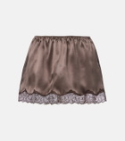 Magda Butrym Lace-trimmed silk satin miniskirt