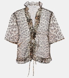Ganni Leopard-print chiffon blouse
