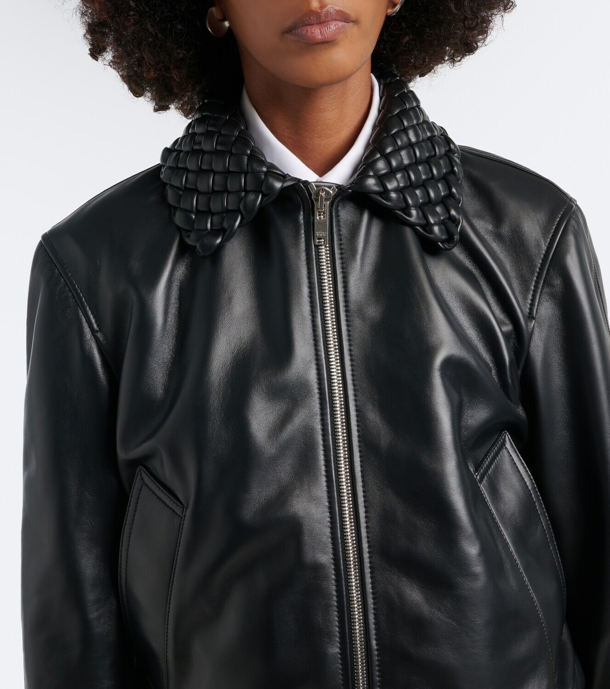 Bottega Veneta Intrecciato leather blouson jacket