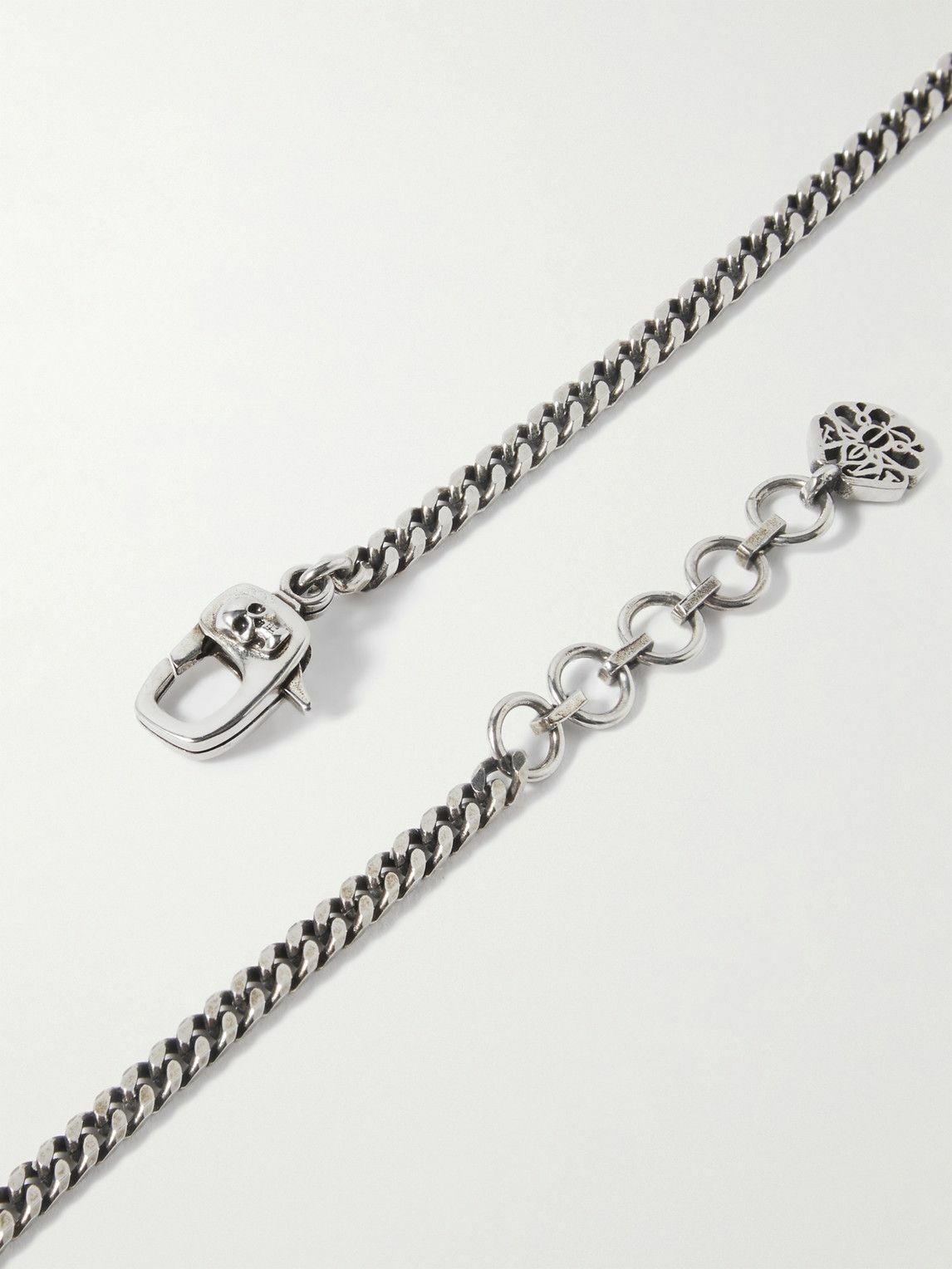 ネックレス・チョーカー Alexander Mcqueen 925 Silver Necklace Alexander McQueen - Skull Silver-Tone and Faux Pearl Chain