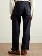 Noah - Stovepipe Wide-Leg Selvedge Jeans - Blue