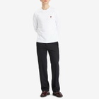 AMI Paris Men's Small Red ADC Classic Long Sleeve T-Shirt in White