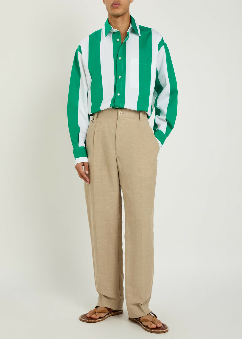 Jacquemus La Chemise Camargue Striped Cotton-poplin Shirt White