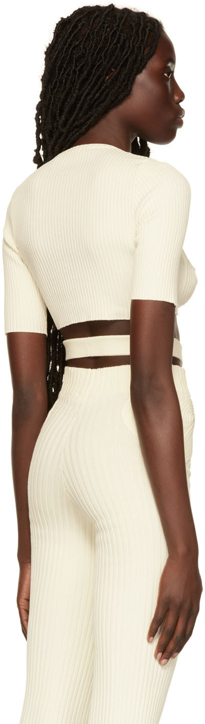 ANDREĀDAMO Off-White Cropped Sweater