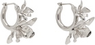 Acne Studios Silver Flower Hoop Earrings