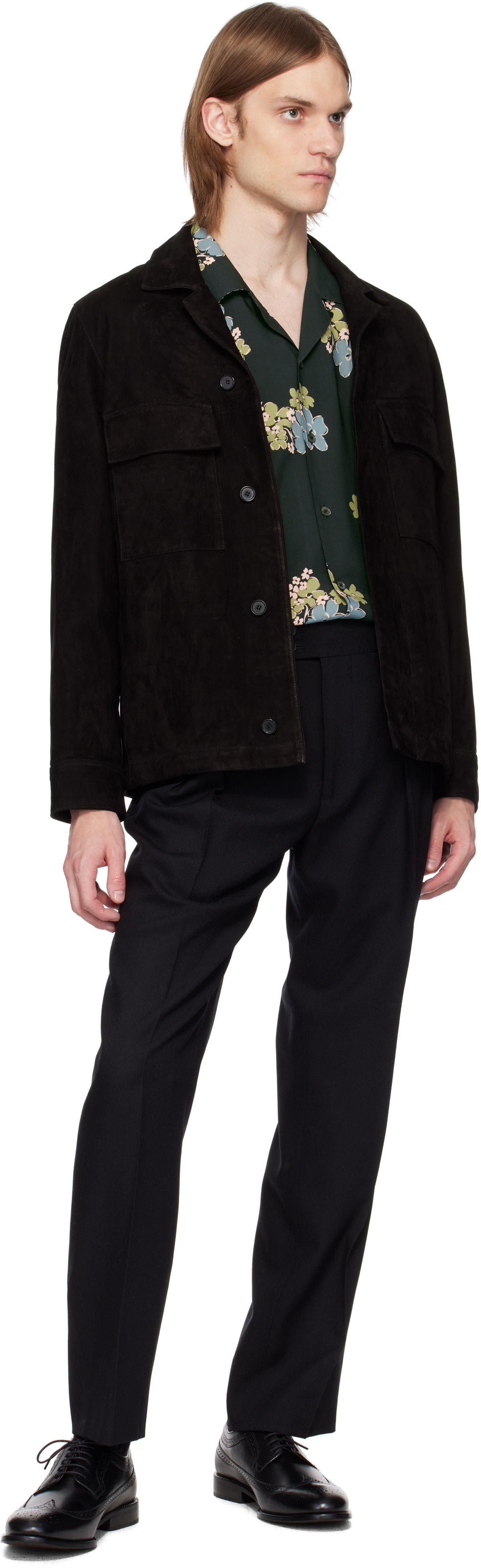 Paul Smith Black Two-Ply Hopsack Trousers