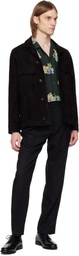 Paul Smith Black Two-Ply Hopsack Trousers