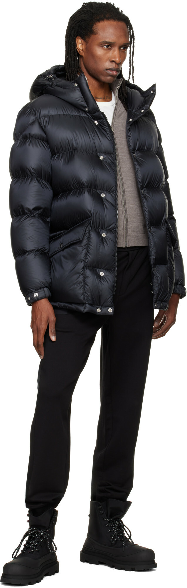 Moncler Black Cotton Terry Sweatpants