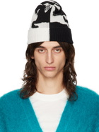 Burberry Black & White EKD Cashmere Beanie