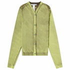 Acne Studios Women's Open Button Fitted Cardigan in Lime Green