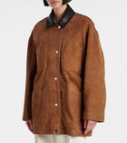 Nour Hammour Barn leather-trimmed suede jacket