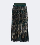 La DoubleJ Accordion pleated sequined midi skirt