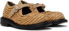 Moschino Beige Olivia Raffia Mary Jane Loafers