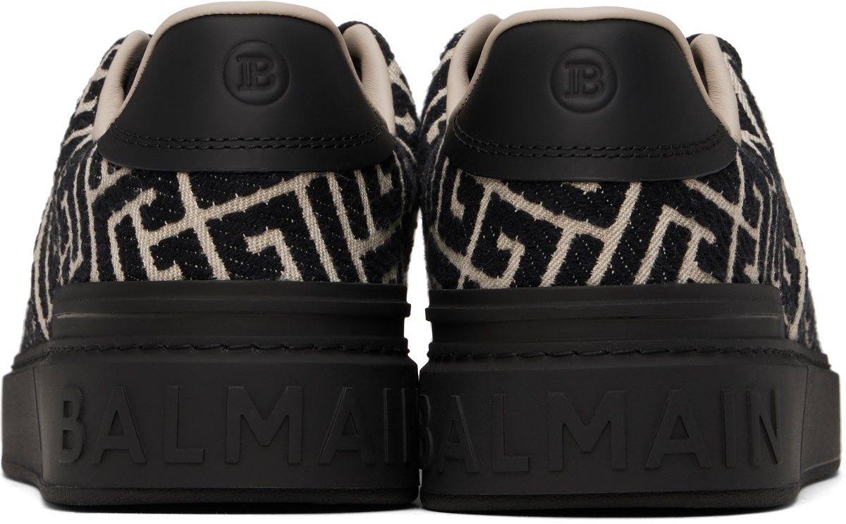Balmain Black & Off-White B-Court Jacquard Monogram Sneakers