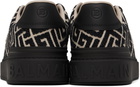 Balmain Black & Off-White B-Court Jacquard Monogram Sneakers