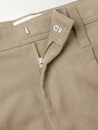 AMI PARIS - Wide-Leg Pleated Cotton-Twill Cargo Trousers - Brown