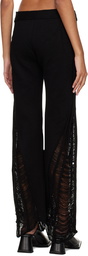 Dion Lee Black Distressed Float Lounge Pants