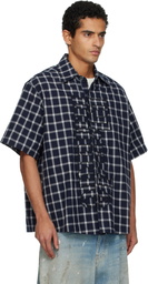 Rhude Navy Center Logo Button Up Shirt