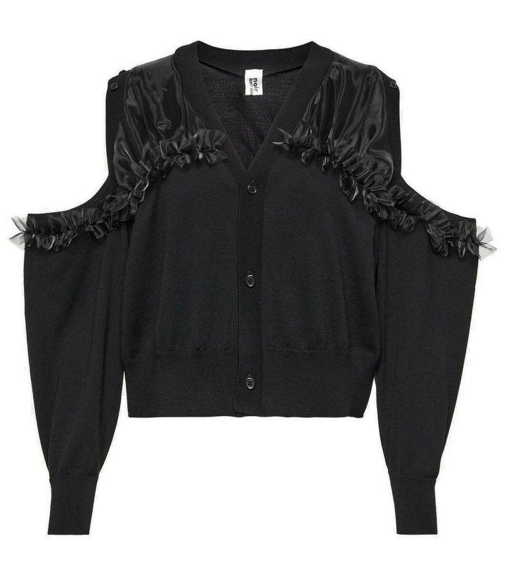 Photo: Noir Kei Ninomiya Cutout tulle-trimmed wool cardigan