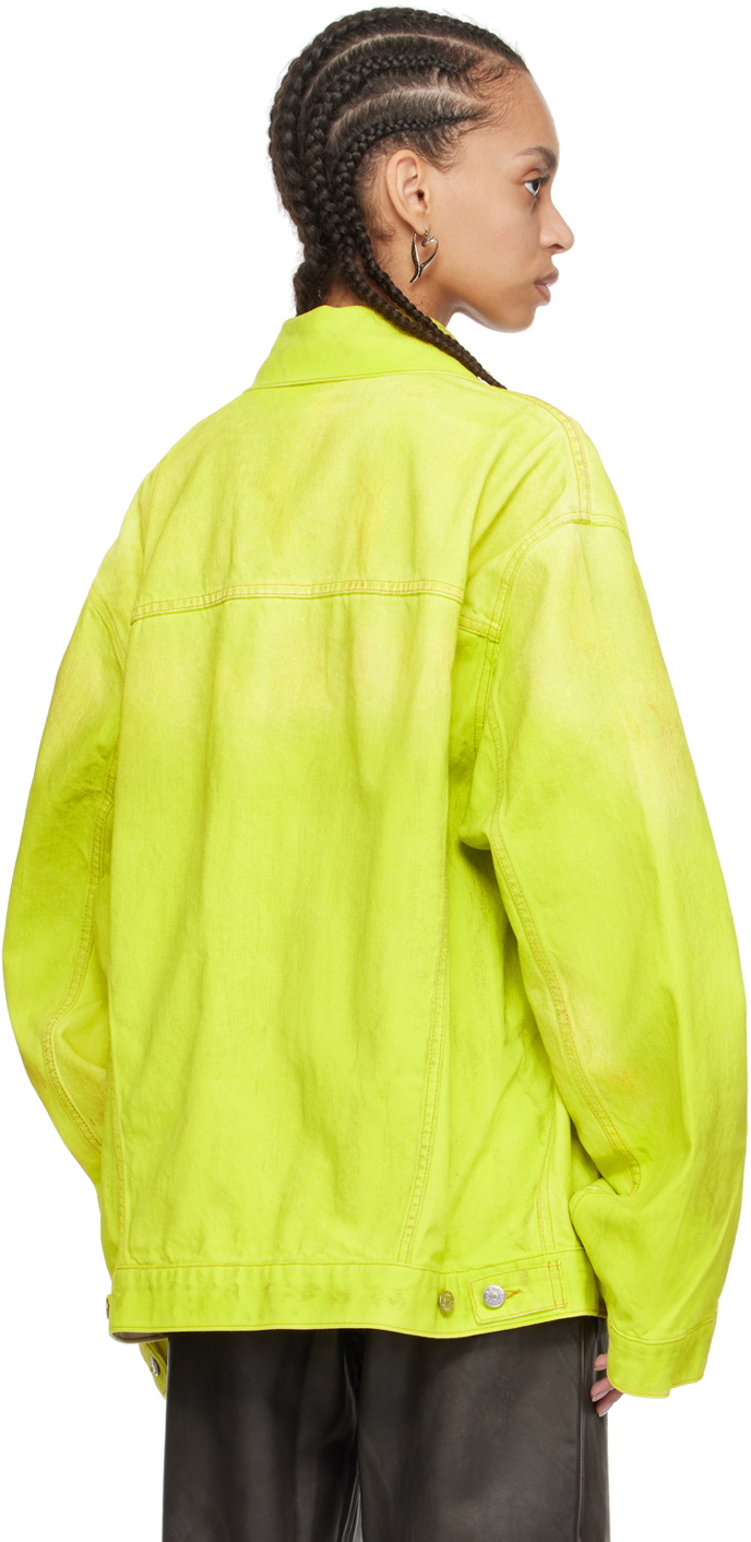 Fashion oversized yellow denim jacket