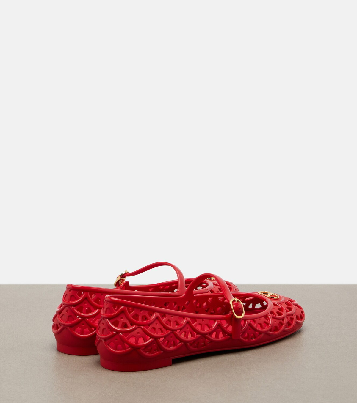 Valentino Garavani Ondette VLogo scalloped Mary Jane flats