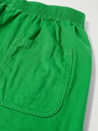 SAINT Mxxxxxx - Straight-Leg Logo-Print Cotton-Twill Shorts - Green