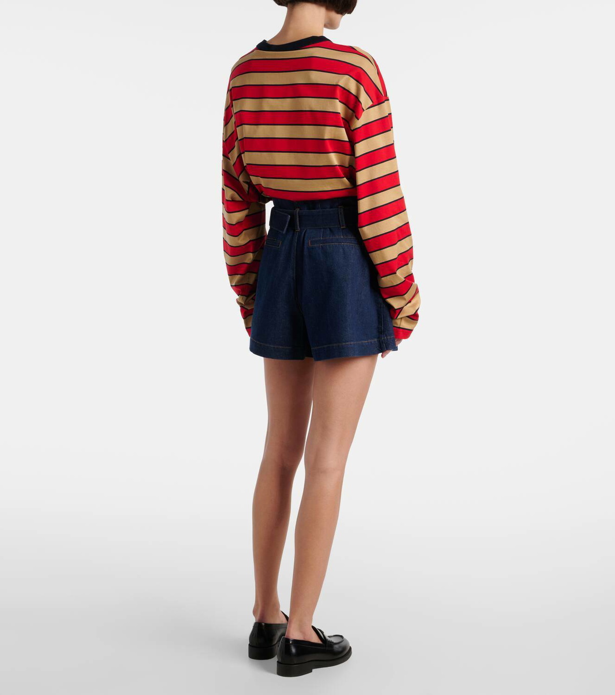 Frame The Paper Bag belted denim shorts