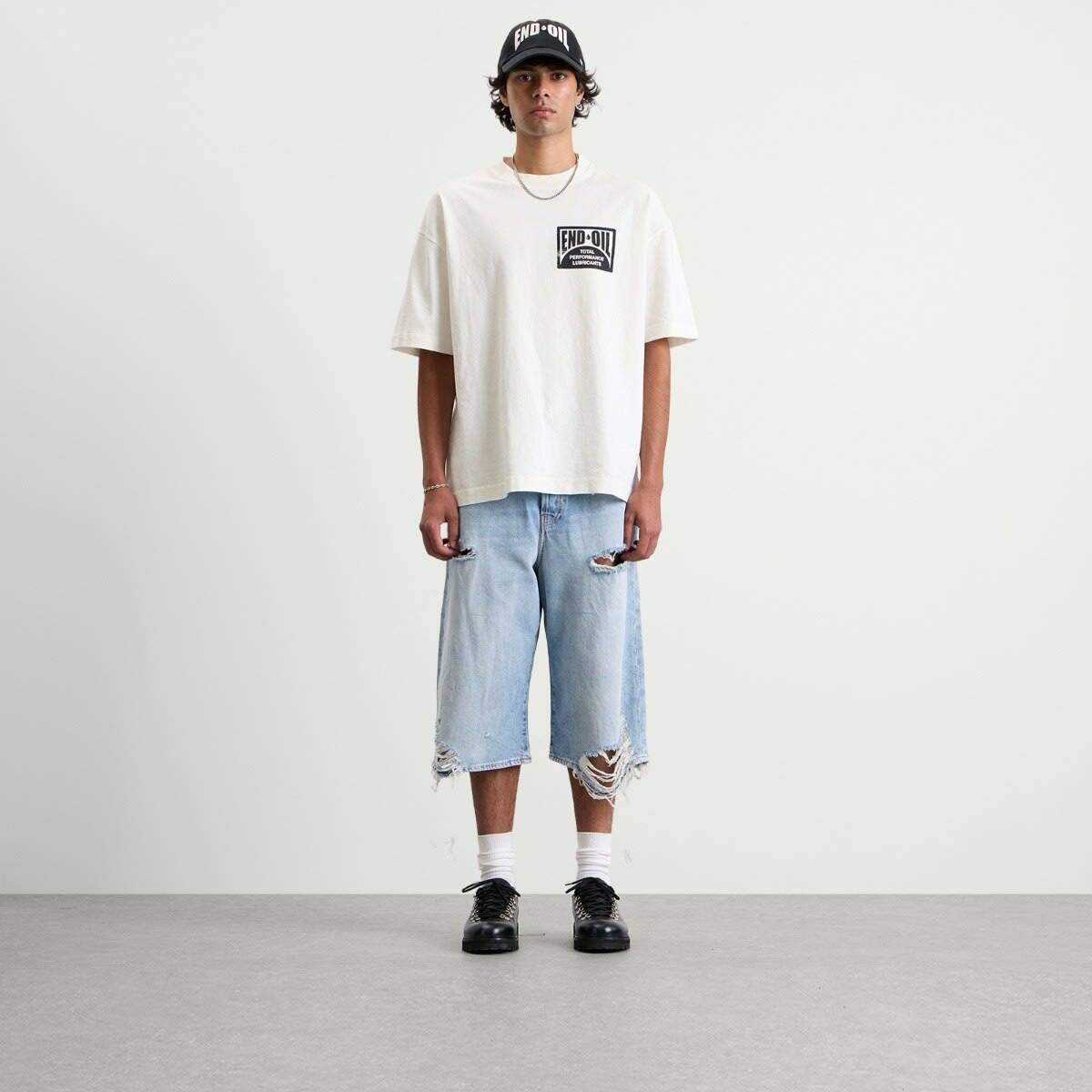 END. Oil T-Shirt in Ecru