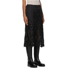 Sacai Black Embroidered Paisley Lace Skirt