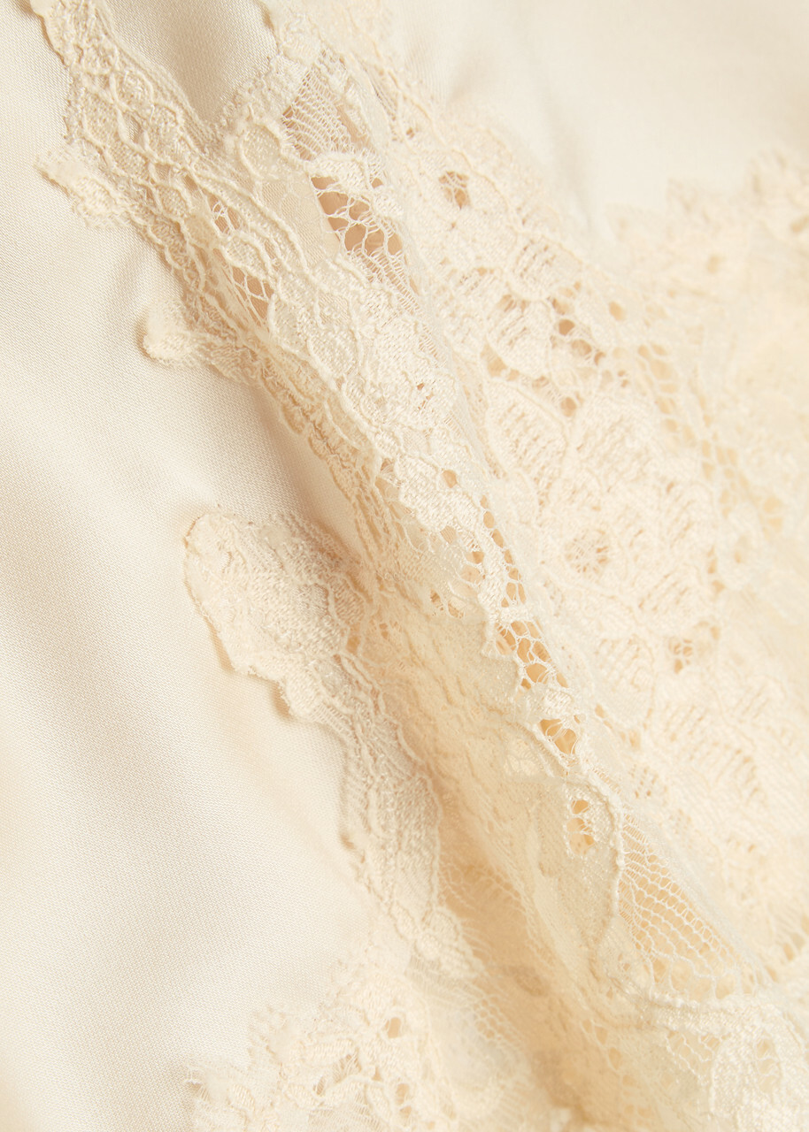 Reformation Fern Lace-trim Satin Shorts White