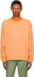 Stone Island Orange Garment-Dyed Sweatshirt