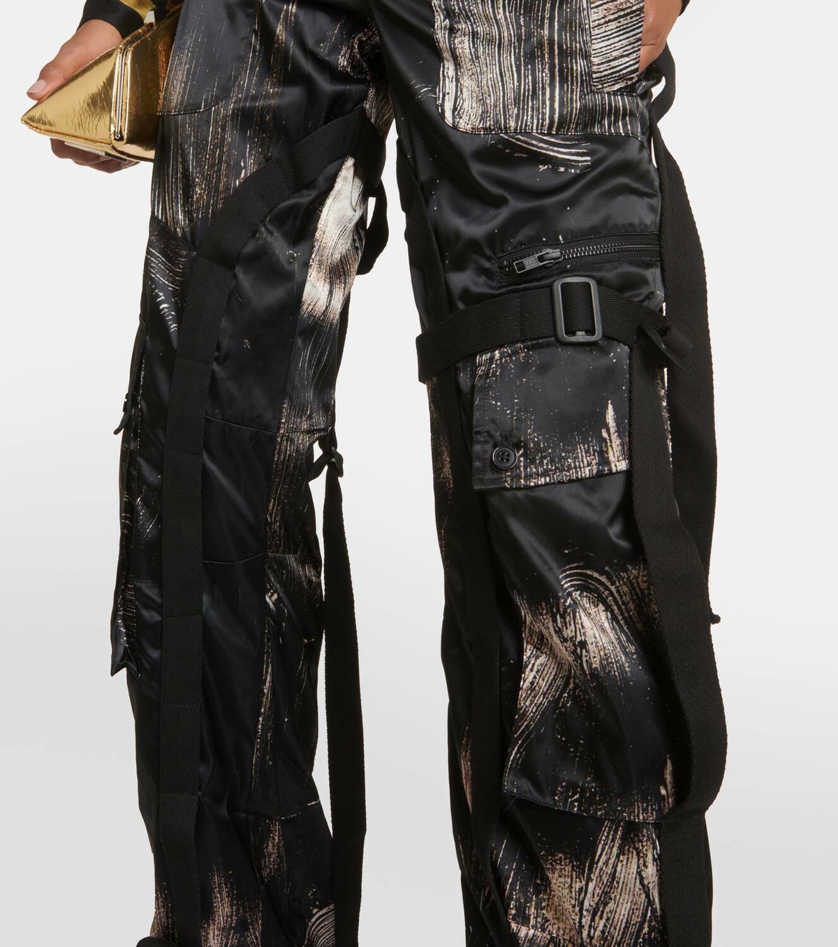 Louisa Ballou Printed low-rise straight cargo pants