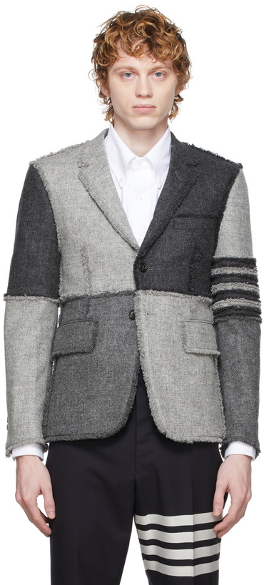 Photo: Thom Browne Wool 4-Bar Frayed Blazer