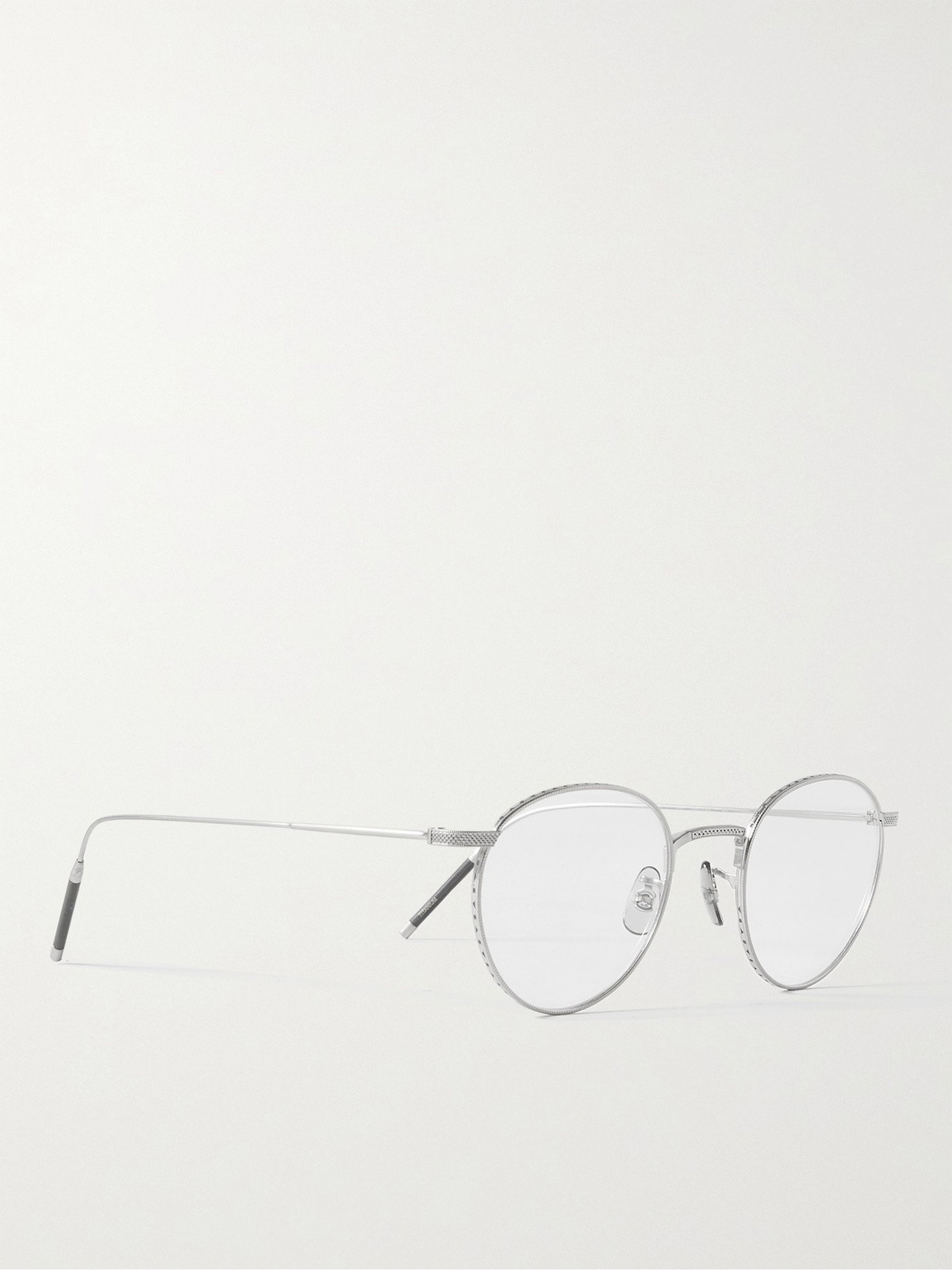 Oliver Peoples Tk 1 Round Frame Titanium Optical Glasses Silver Oliver Peoples 0190