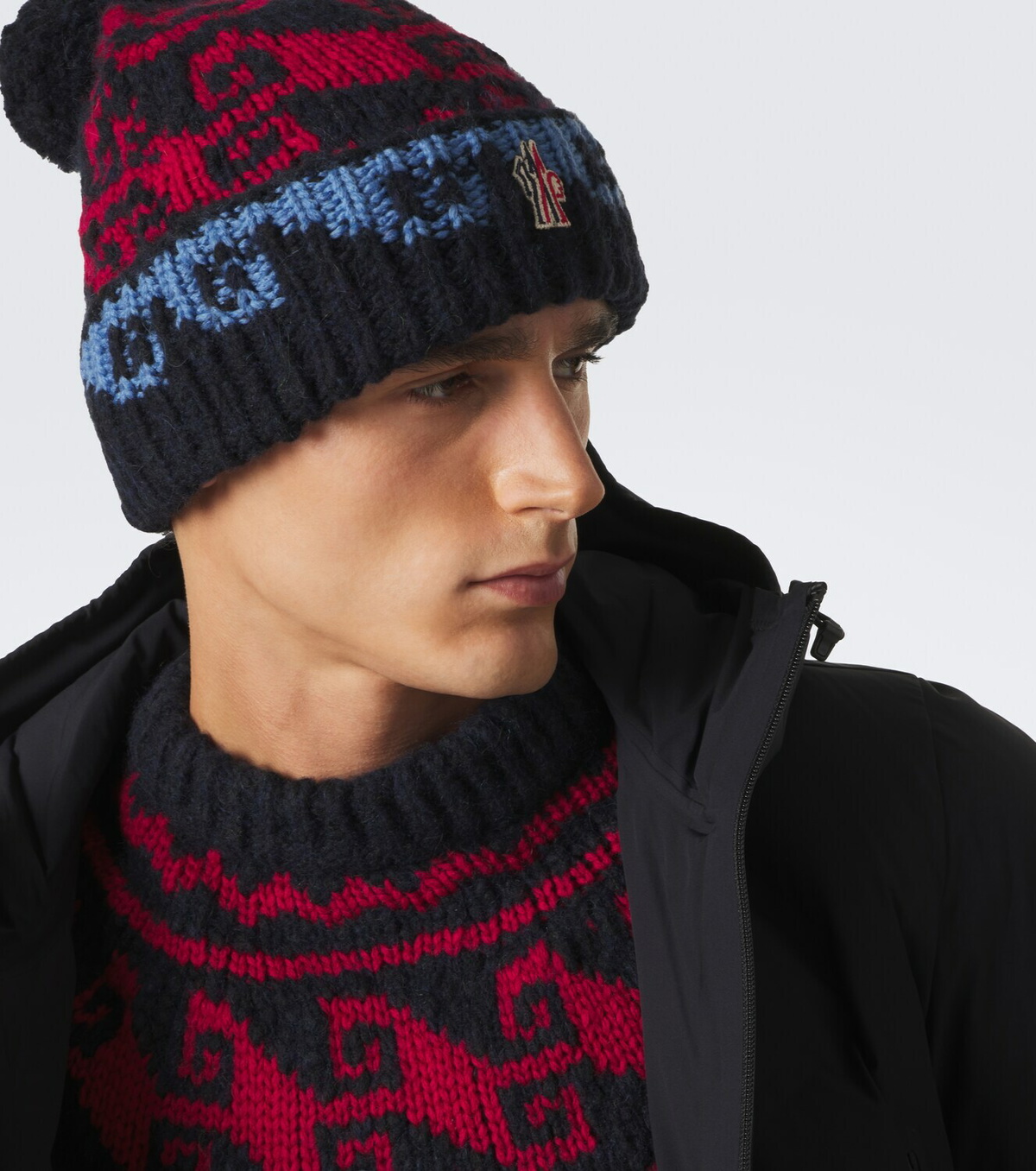 Moncler Grenoble Intarsia wool and alpaca-blend beanie