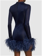 16ARLINGTON - Luna Jersey Mini Dress W/feathers