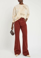 Forte_forte Embellished Stretch-cotton Sweatshirt Cream