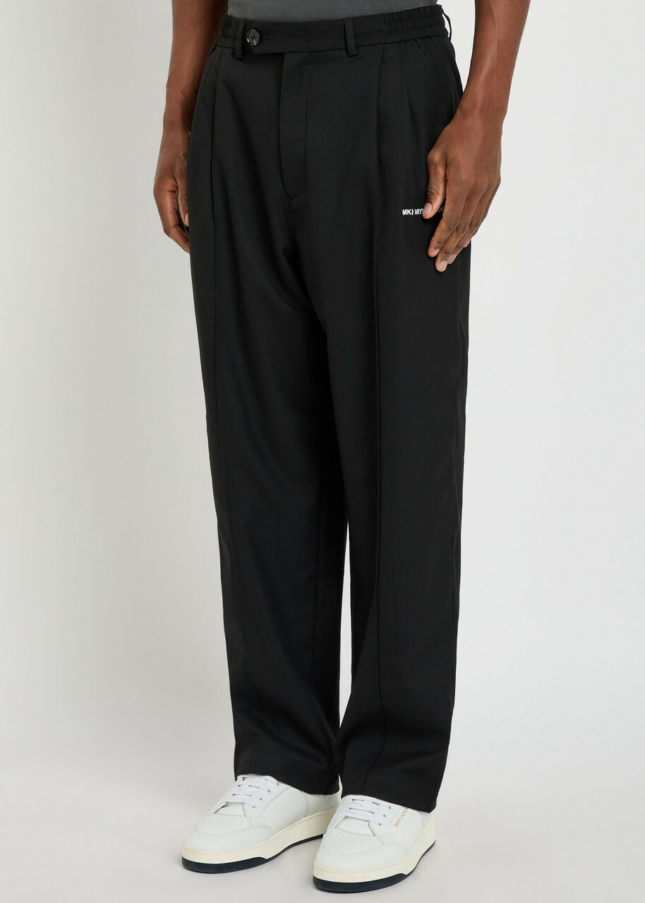 Mki Miyuki Zoku Logo Embroidered Straight-leg Woven Trousers Black
