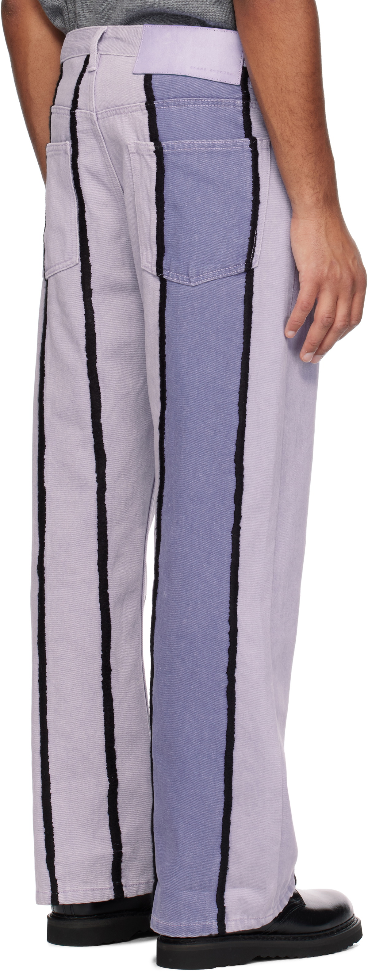 Glass Cypress Purple Paneled Flare Jeans