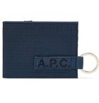 A.P.C. - Logo-Print Ripstop Billfold Wallet - Men - Navy