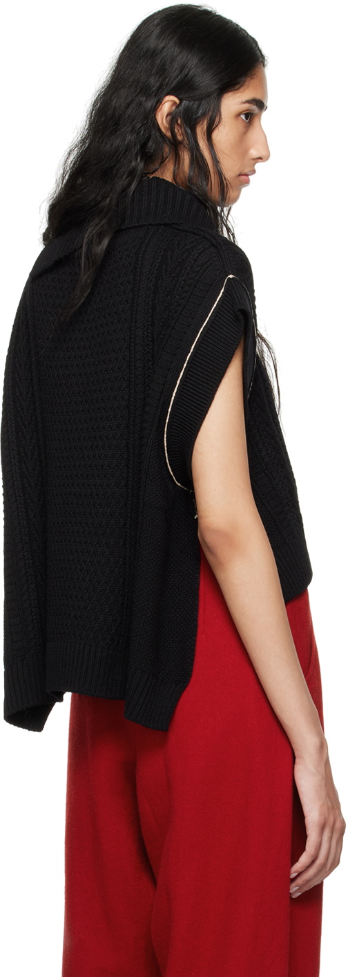Y's Black Aran Vest