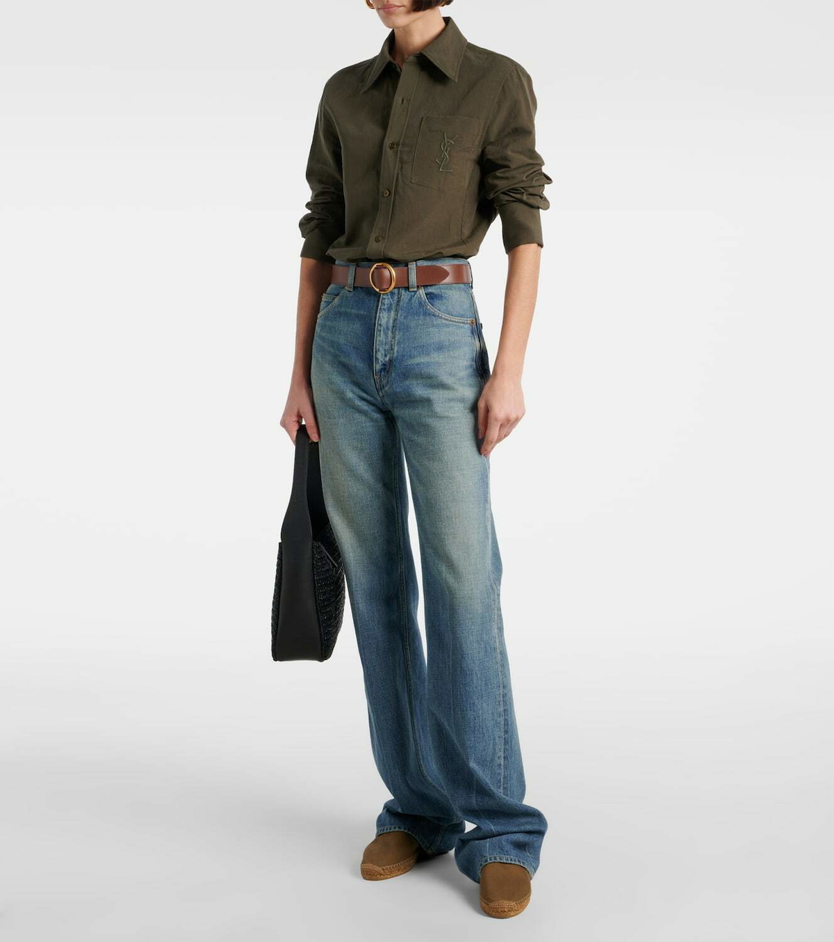 Saint Laurent Cassandre cotton gabardine espadrilles