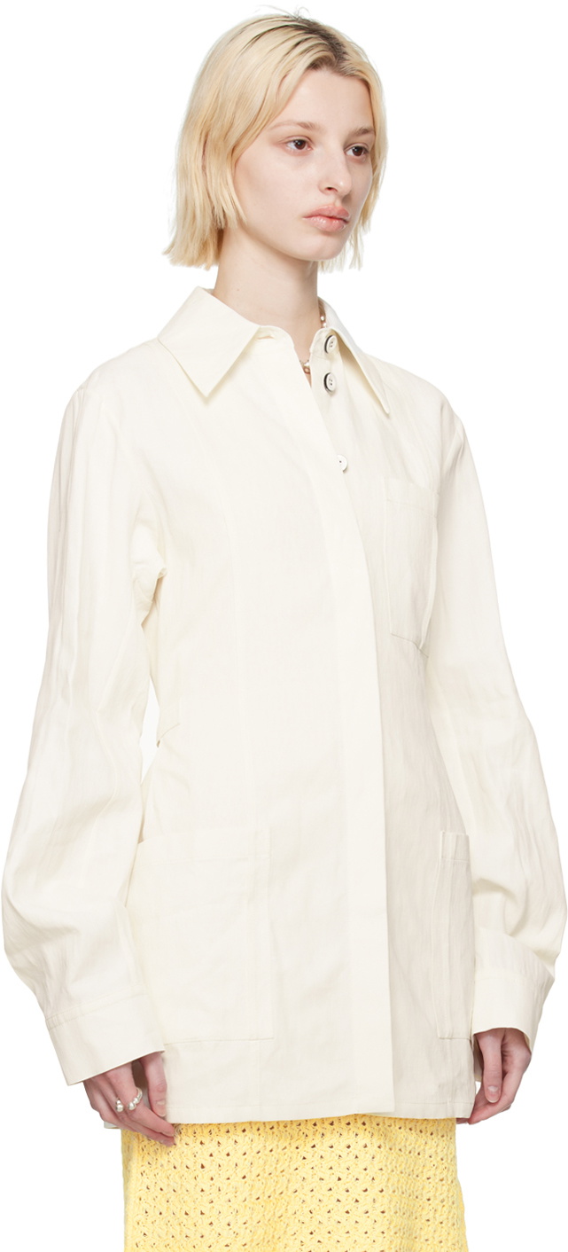 Jil Sander White Pointed Collar Jacket Jil Sander