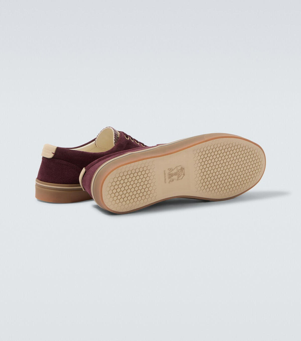 Brunello Cucinelli Leather-trimmed suede sneakers