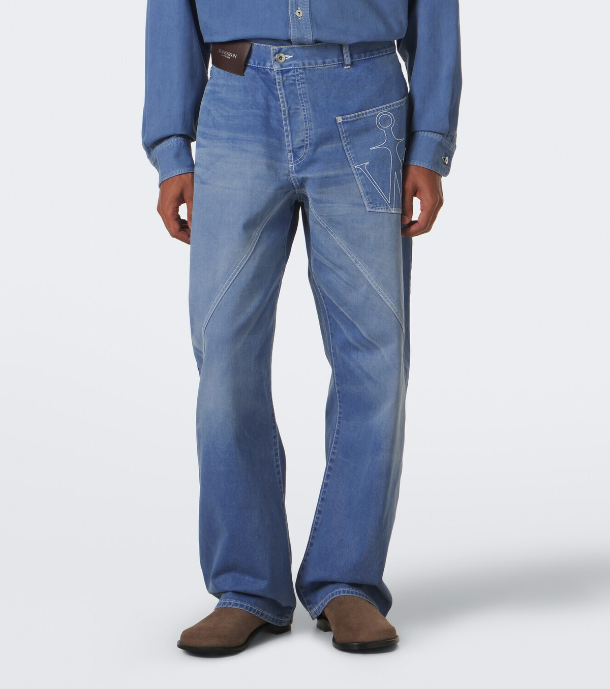 JW Anderson Twisted embroidered straight jeans